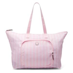 Packable Victoria's Secret Pink and White Heritage Stripe Weekender Bag